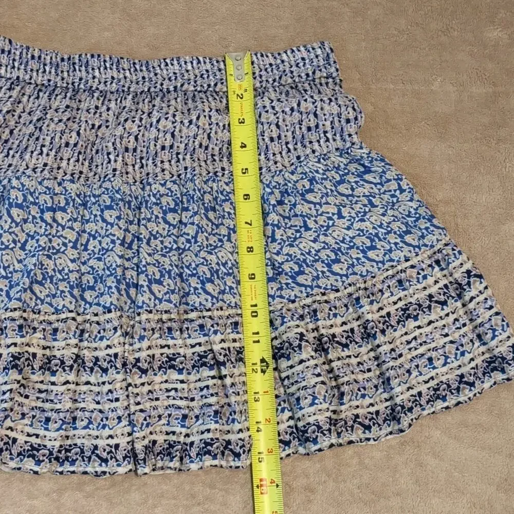 BCBG Womens M Paula Skater Skirt Colbalt Blue Y2K Boho Festival